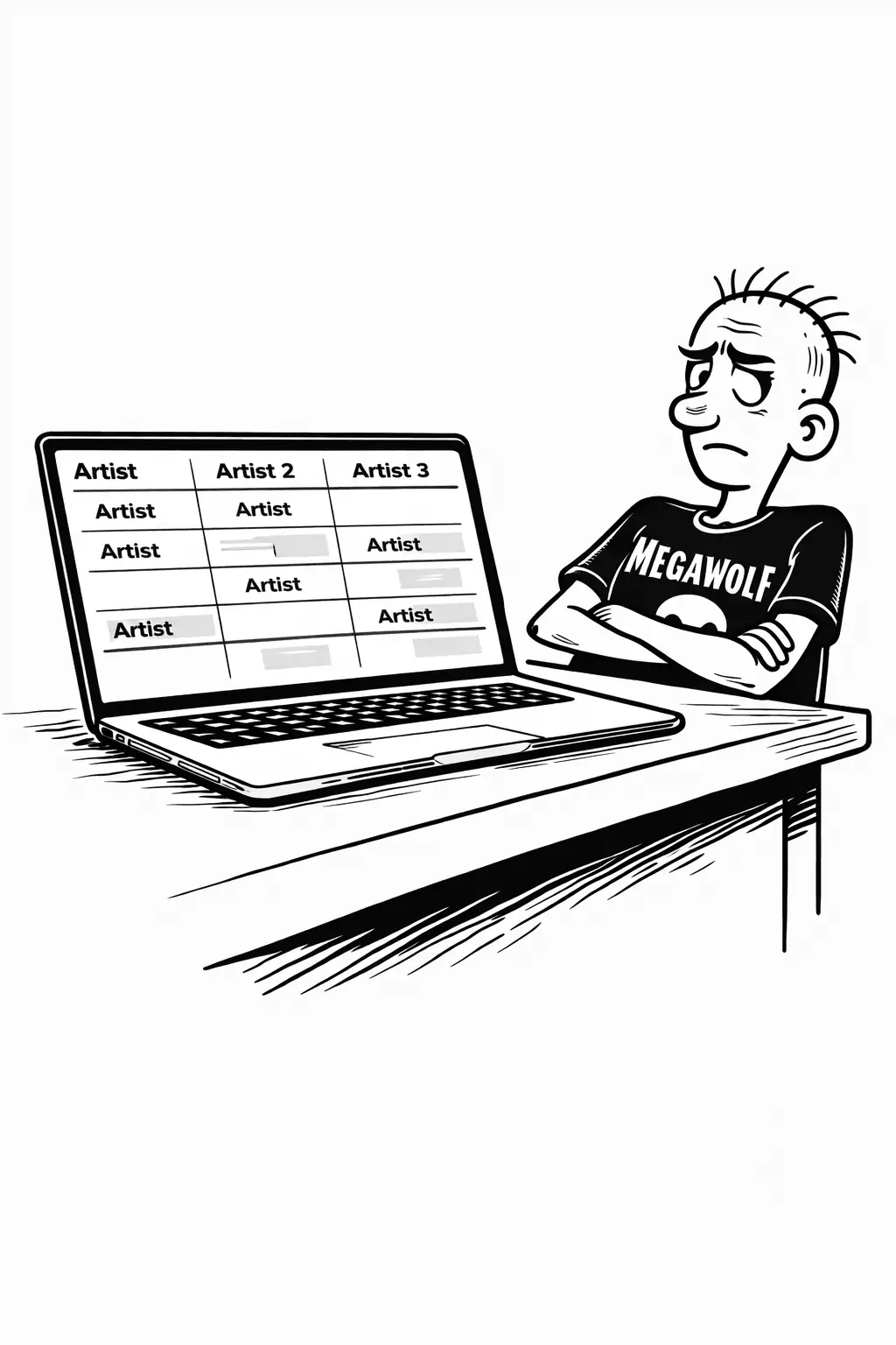 Spreadsheet stretching with extra artist columns