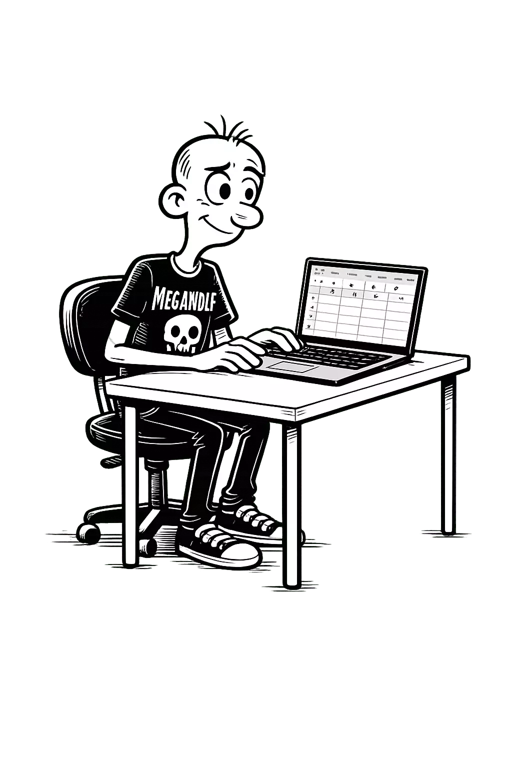 Gary starting a simple customer list in a spreadsheet