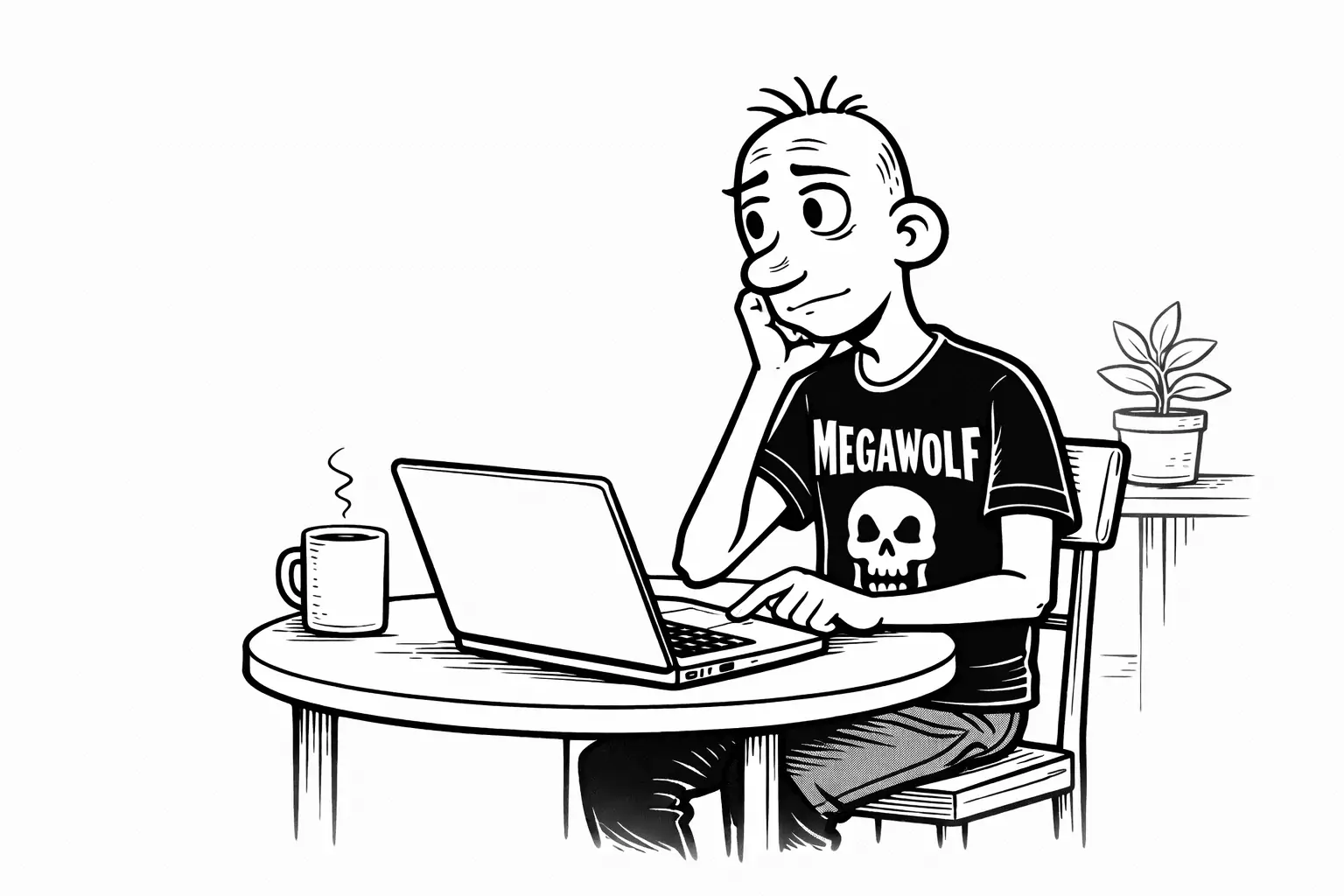 Gary working from home with a laptop