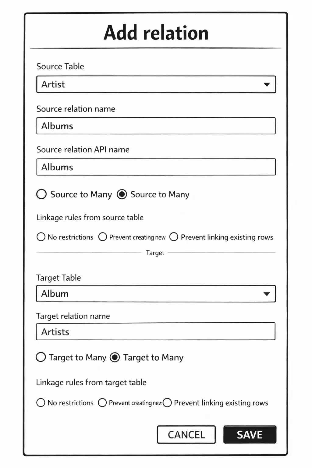Laptop screen showing tables connected by clean lines