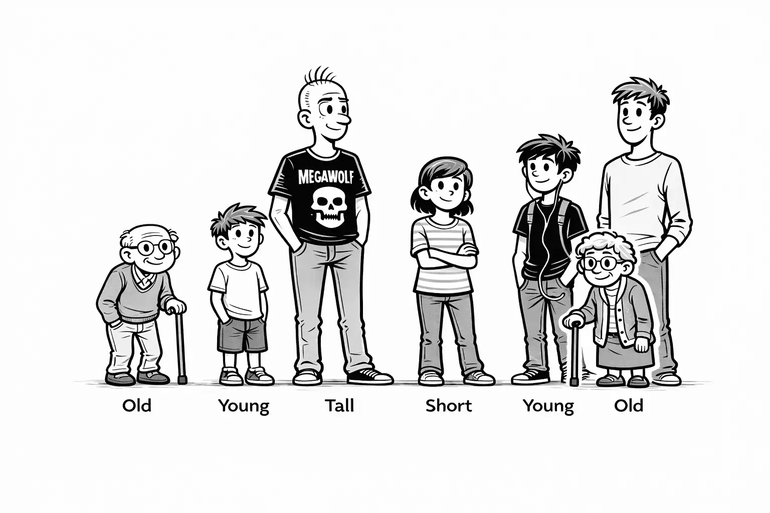 Table with values and value-based labels like senior and overdue shown outside the table