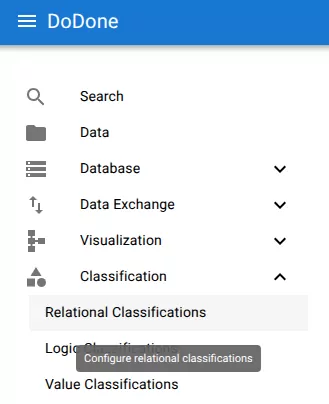 Open relational classifications