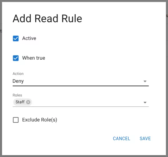 Read rule configuration