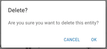 Delete confirmation dialog
