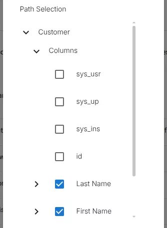 Select export fields