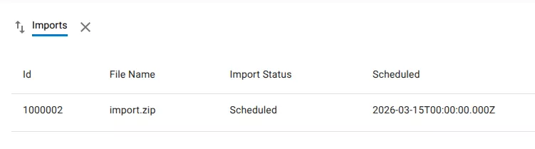 Import scheduled status