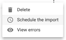 Schedule import option
