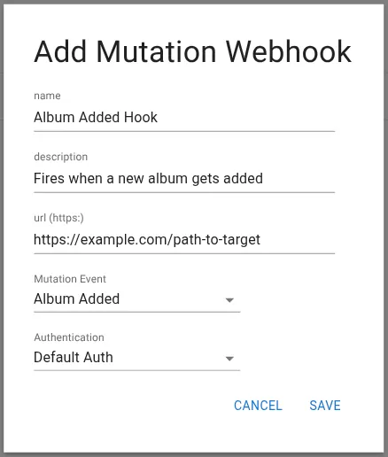 Add mutation web hook