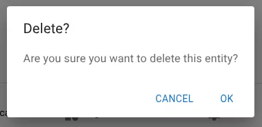 Delete confirmation dialog