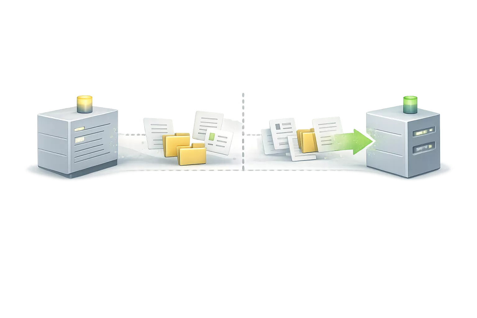 Data crossing a boundary between two systems