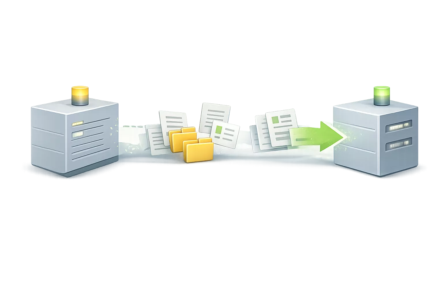 Two systems acting as sender and receiver