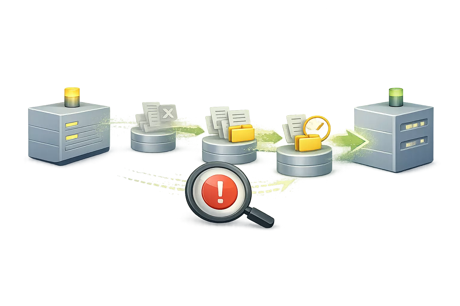 Data movement with loss, delay, or duplication