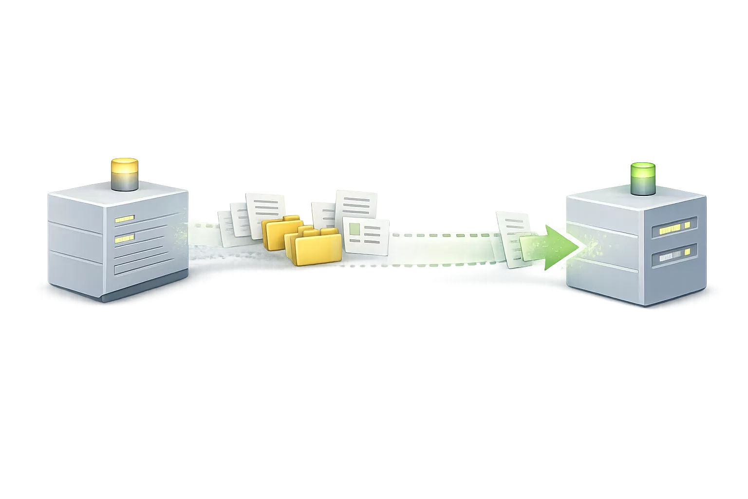 Data movement occurring at different times