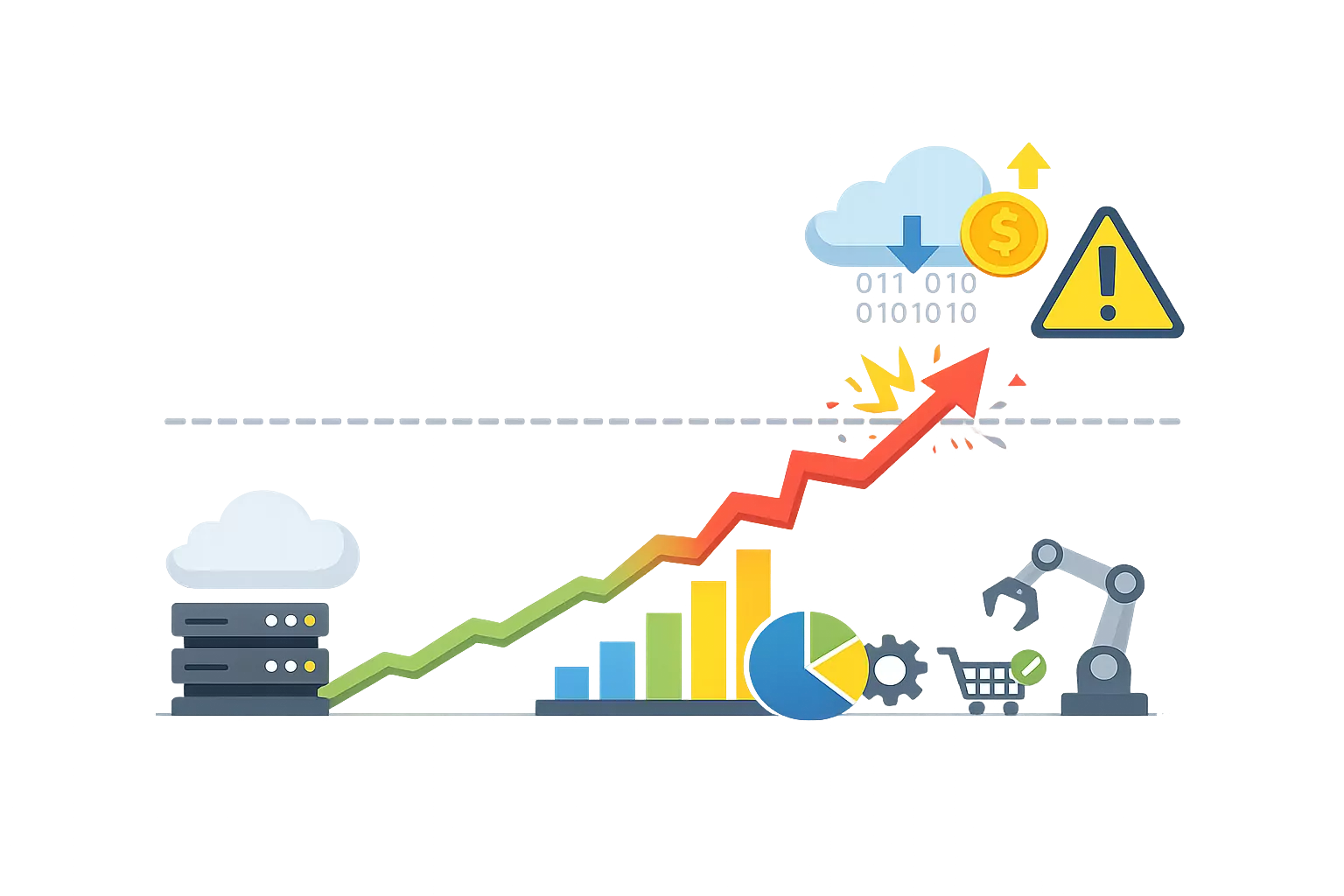 A system growing upward until it crosses a hidden structural ceiling